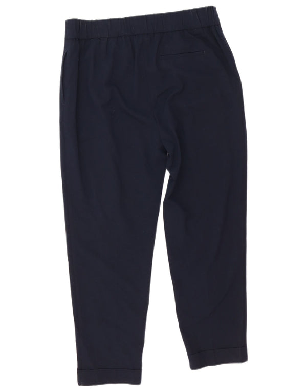 Marks & Spencer Pantalones casuales de cintura alta para mujer UK 14 Large W32 L26 Navy