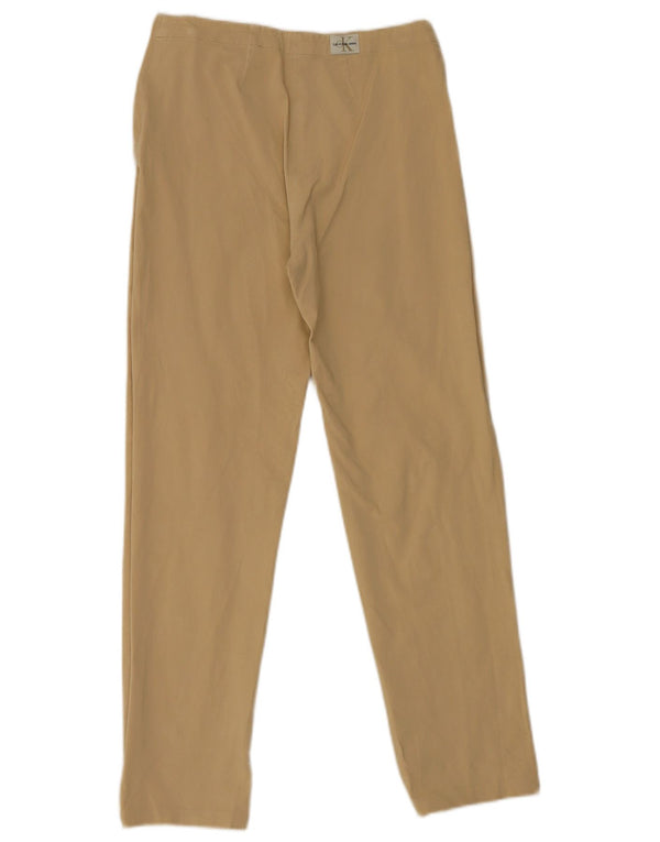 Pantalones Casuales Rectos Calvin Klein Mujer W31 L29 Algodón Beige