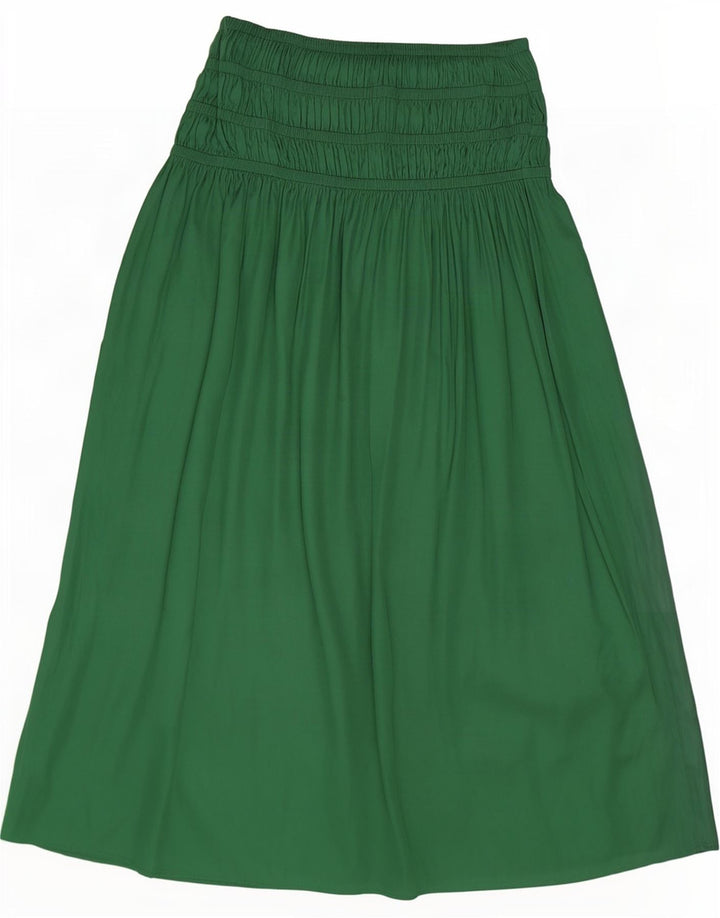 Marks & Spencer Falda larga para mujer UK 10 Small W34 Poliéster verde