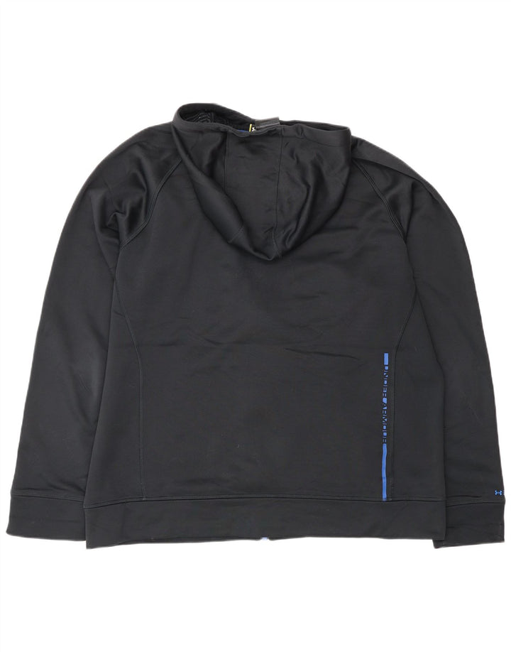 UNDER ARMOUR Suéter con capucha y cremallera gráfica para hombre, talla grande, negro