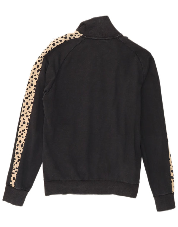 Chaqueta Superior de Chándal Oversized para Mujer Puma UK 10 Small Negro Estampado Animal