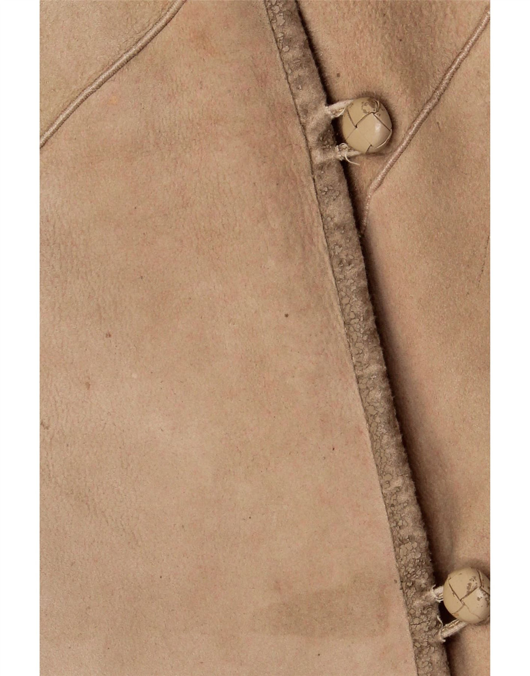 VINTAGE Abrigo de piel de oveja para mujer IT 46 Piel de oveja beige grande