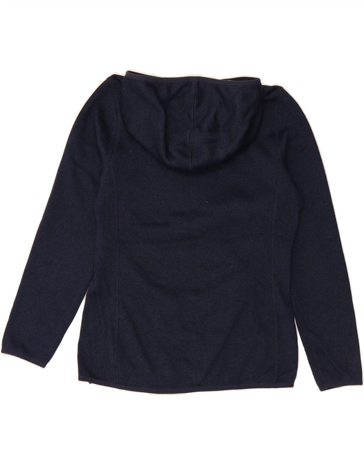 EDDIE BAUER Womens Hoodie Jumper UK 14 Medium Navy Blue Polyester Vintage Eddie Bauer and Second-Hand Eddie Bauer from Messina Hembry 