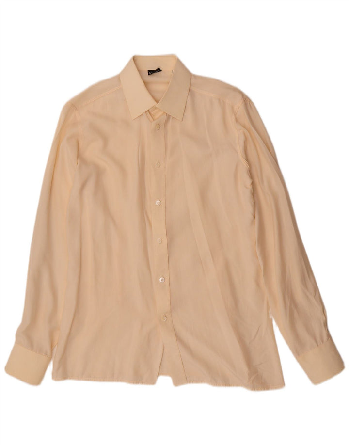 Camisa vintage para hombre talla 37 14 1/2 pequeña beige