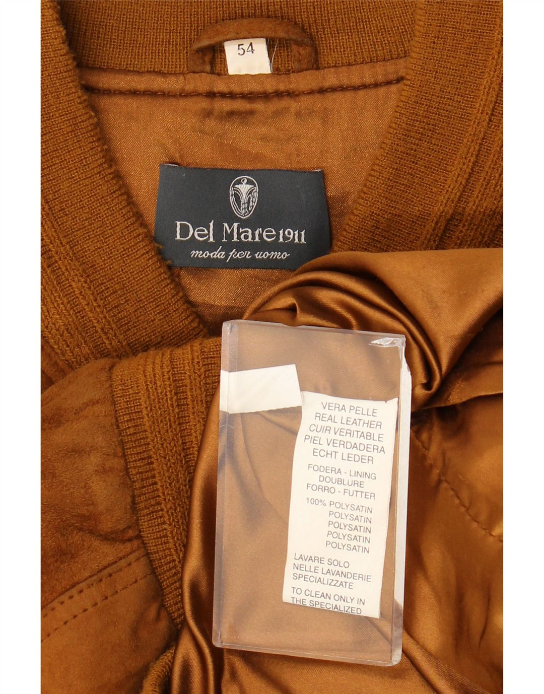 Vintage hombres ante bomber chaqueta IT 54 2XL cuero marrón
