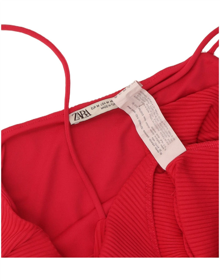 Zara Mujer Body UK 42 Mediano Rojo Poliamida