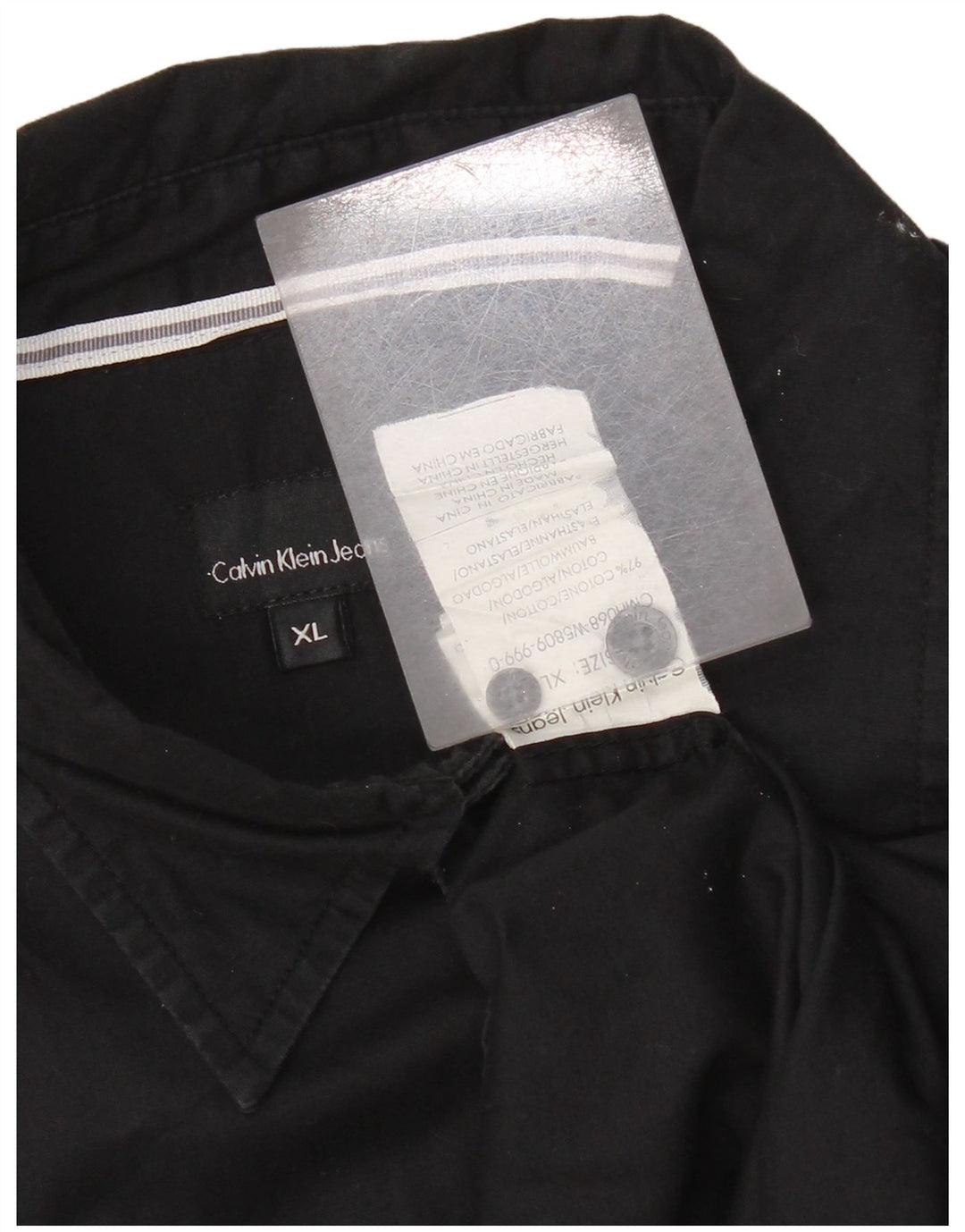 Camisa Calvin Klein Jeans Hombre XL Algodón Negro