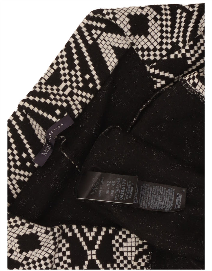 Marks & Spencer Falda lápiz para mujer UK 12 Medium W30 Negro Geométrico