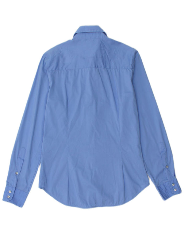 Camisa Zara Mujer UK 10 Small Azul