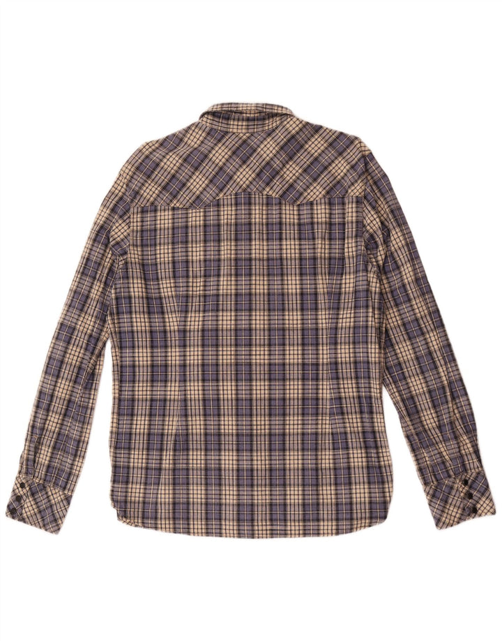 Levi's Camisa ajustada de algodón a cuadros azules grandes para hombre