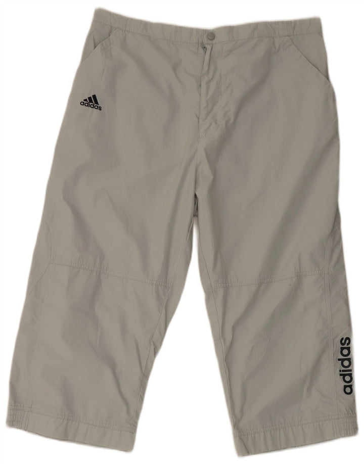Adidas Pantalones Capri Gráficos Para Hombre W40 L21 Poliéster Gris