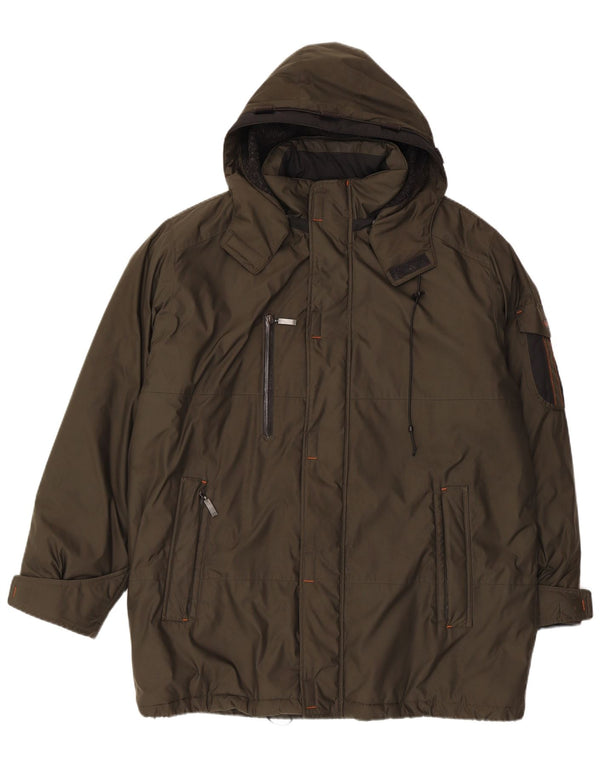 Bugatti Chaqueta cortavientos con capucha para hombre UK 42 XL Caqui Poliéster