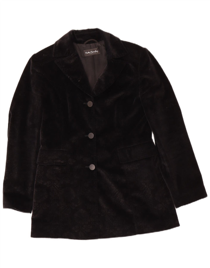 Betty Barclay Chaqueta Blazer de 3 Botones para Mujer Reino Unido 42 Mediano Negro Floral