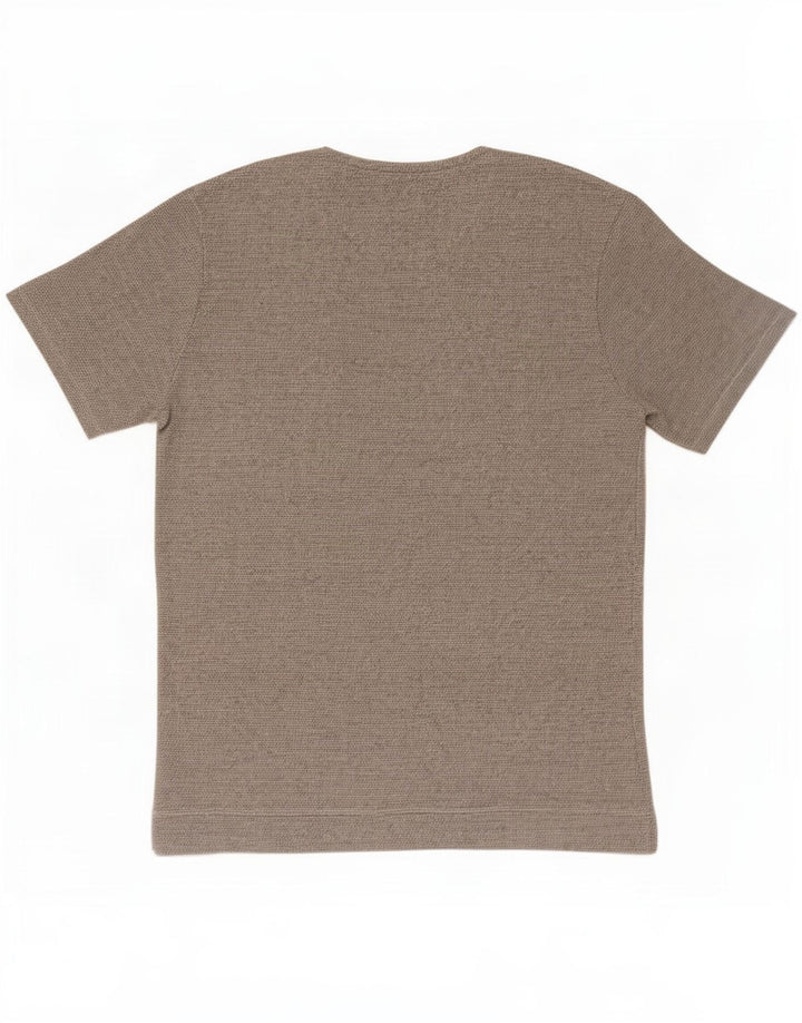 Zara Hombre Camiseta Top Grande Gris Algodón