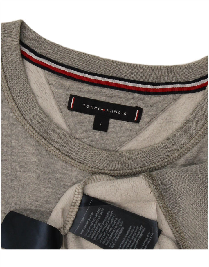 Tommy Hilfiger Sudadera Gráfica para Hombre Jumper Large Gris Algodón