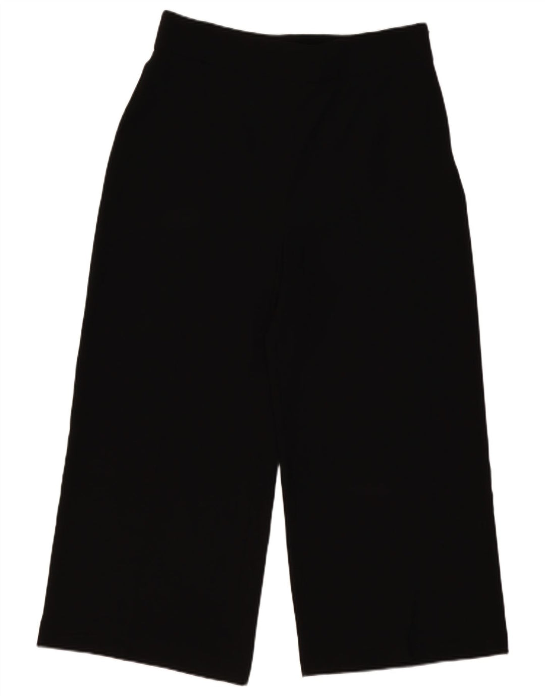 ZARA Mujer Pantalones Cropped De Cintura Alta Y Pierna Ancha XL W36 L25 Negro