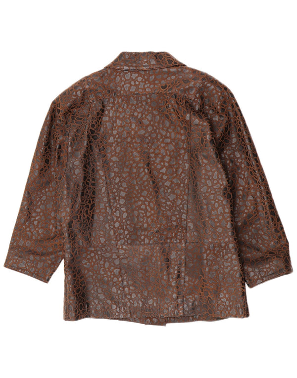 Eugene Chaqueta Blazer de Doble Botonadura para Mujer US 10 Grande con Estampado Animal marrón