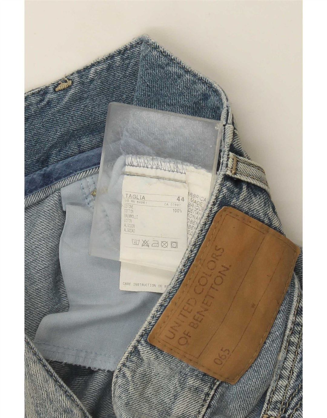Benetton Minifalda Vaquera IT 44 Medium W32 Azul Algodón