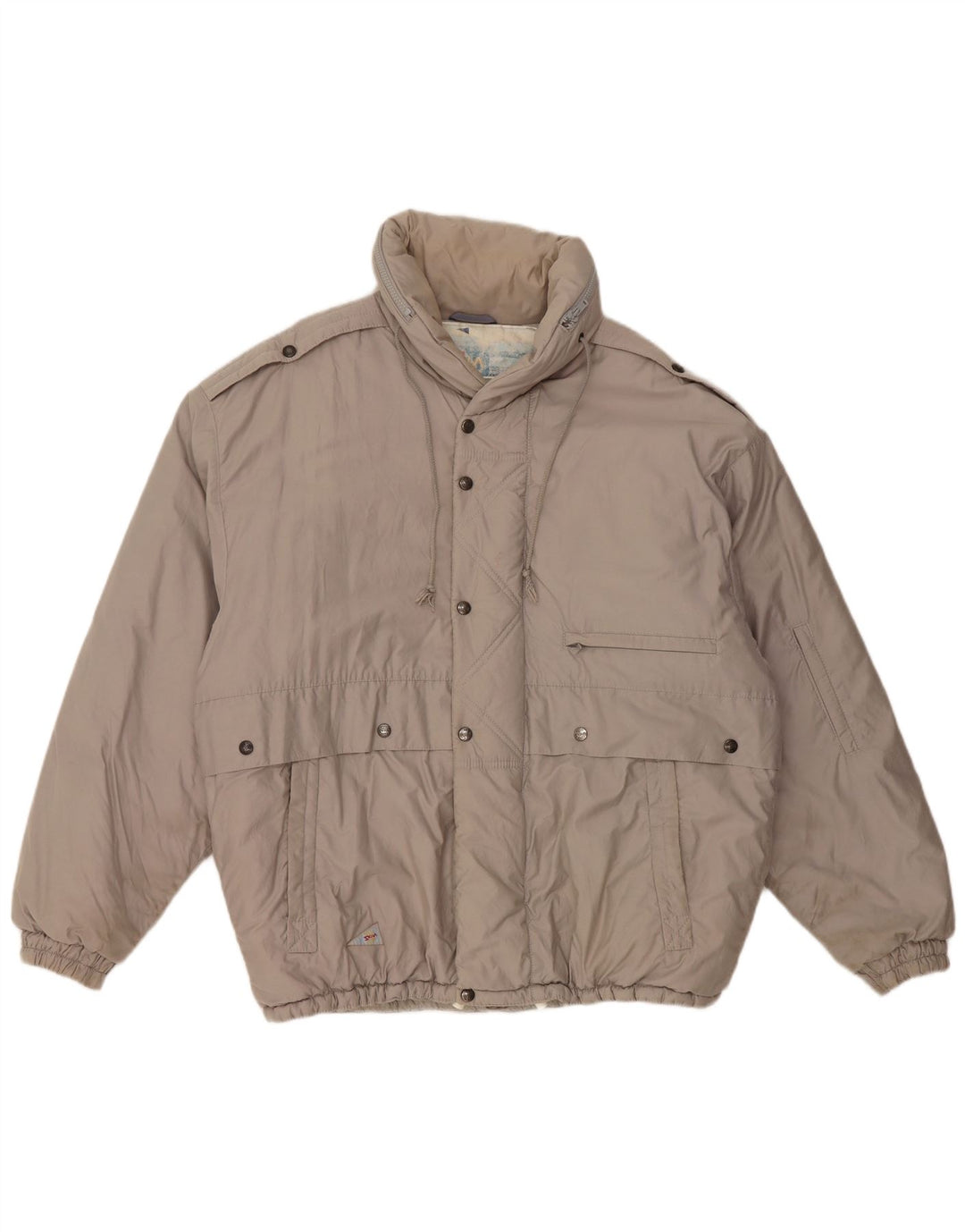 Skila Chaqueta acolchada con capucha para hombre EU 50 Large Gris Algodón