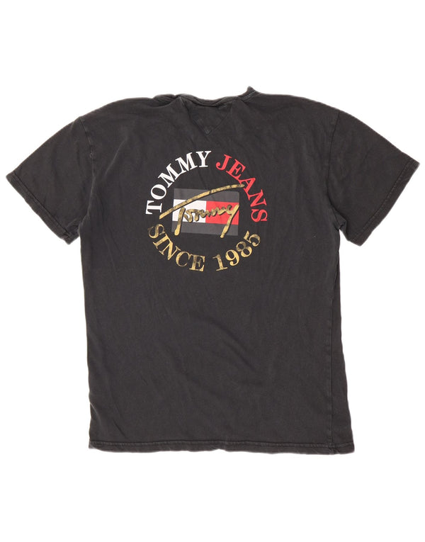 Tommy Hilfiger Camiseta gráfica para hombre Top Small Black Cotton