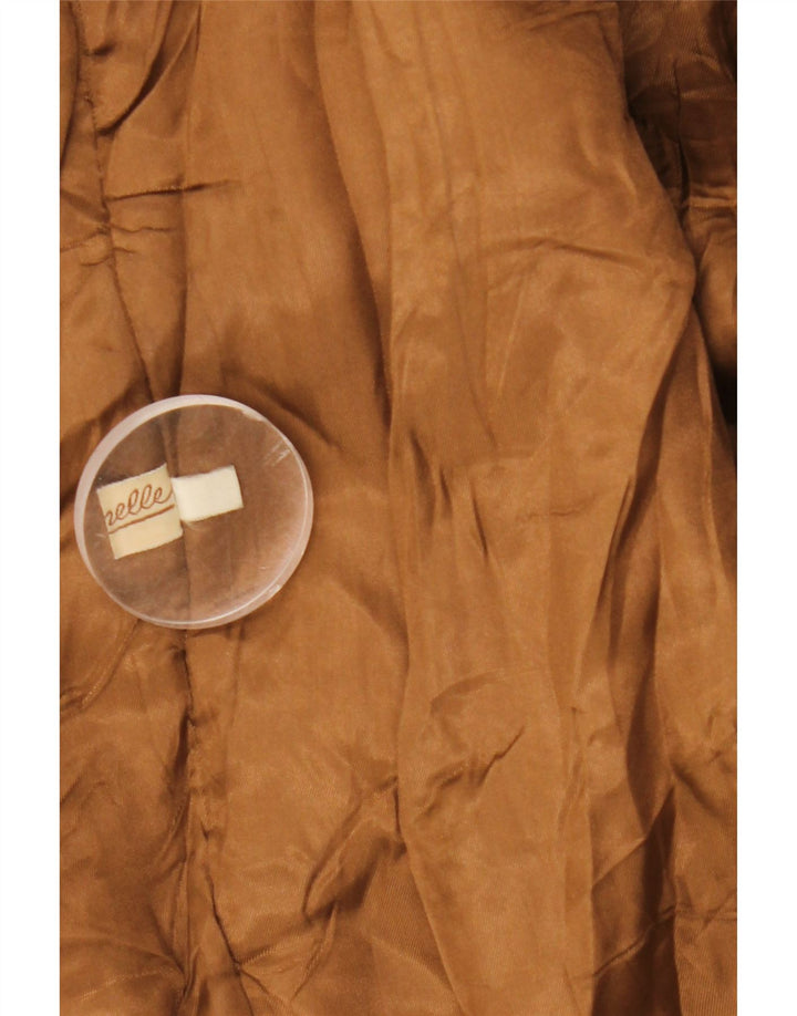 Abrigo de cuero vintage para hombre IT 52 XL cuero marrón