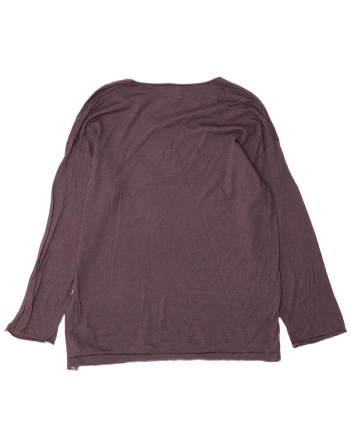 Massimo Dutti Jersey Mujer Cuello Barco UK 44 Lana Gris Medio