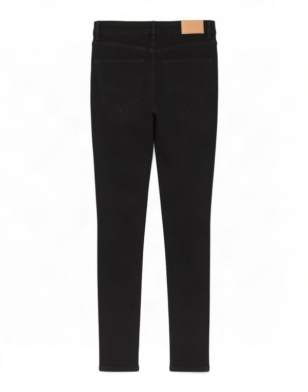 Zara Vaqueros pitillo de cintura alta para mujer EU 38 Small W28 L27 Negro