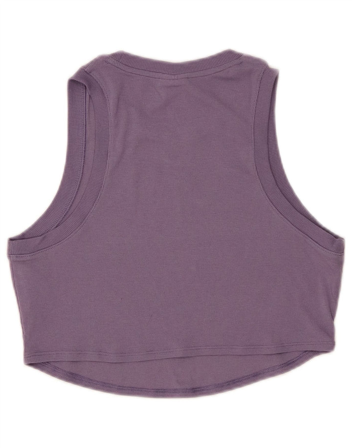 NIKE Top corto para mujer UK 12 Poliéster morado mediano