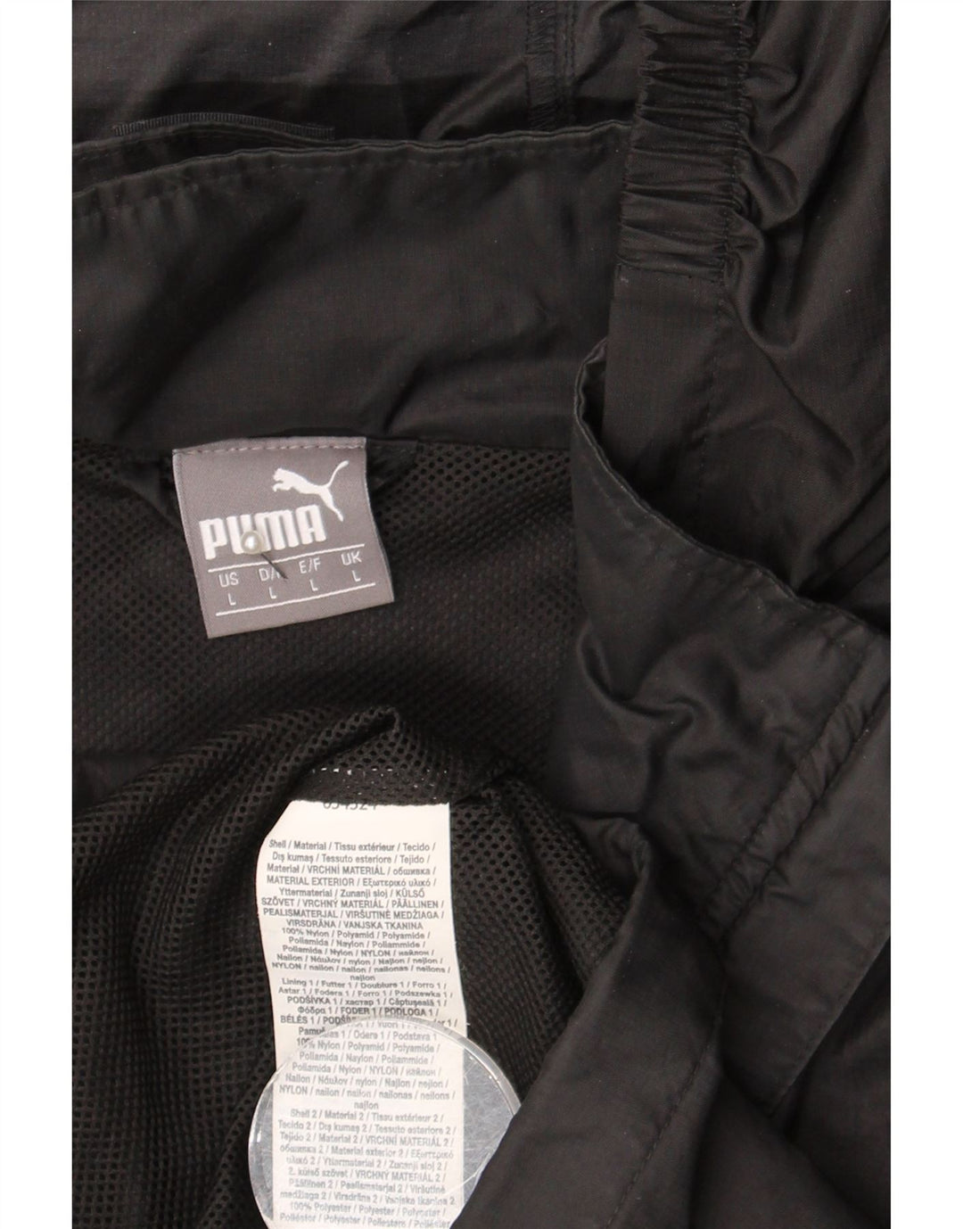 Puma Chaqueta impermeable con capucha para hombre, talla 40, nailon negro grande