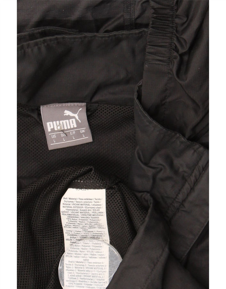 Puma Chaqueta impermeable con capucha para hombre, talla 40, nailon negro grande