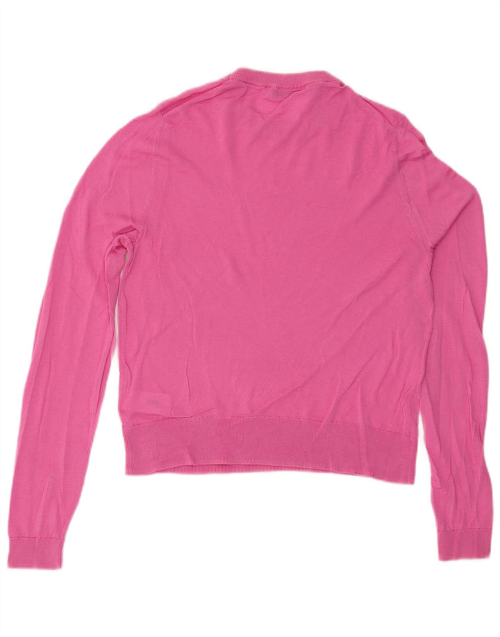 Zara Mujer Jersey De Cuello Redondo Jersey UK 12 Medium Pink Lyocell