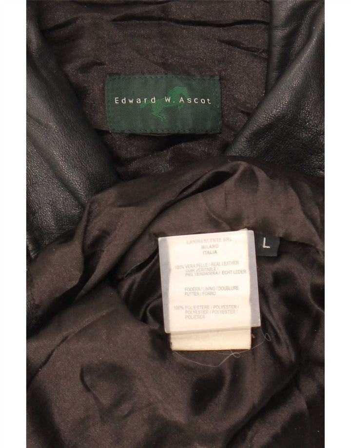 Chaqueta de cuero vintage para hombre UK 40 Large Black