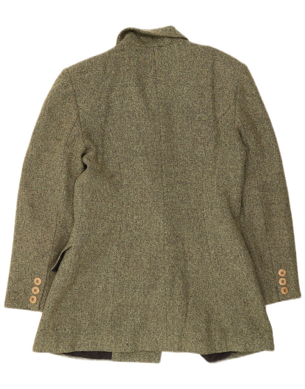 Vintage mujer doble pecho Blazer chaqueta Reino Unido 14 verde medio