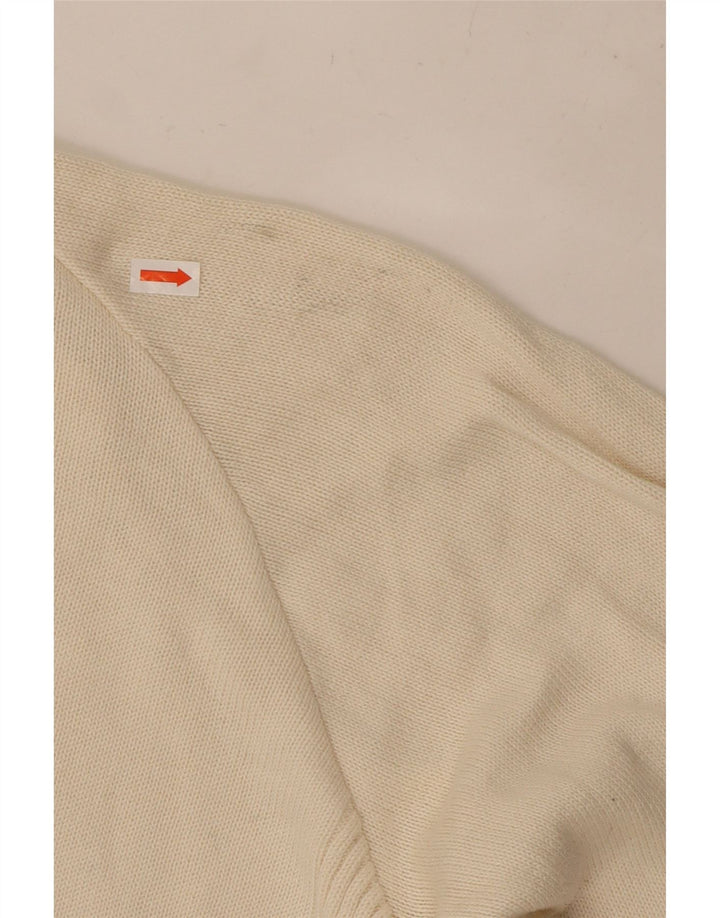 LEVI'S Suéter tipo cárdigan extragrande para mujer Reino Unido 10 Pequeño algodón blanco roto
