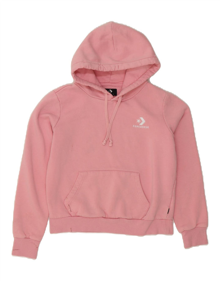 CONVERSE Womens Hoodie Jumper UK 14 Medium Pink Cotton Vintage Converse and Second-Hand Converse from Messina Hembry 