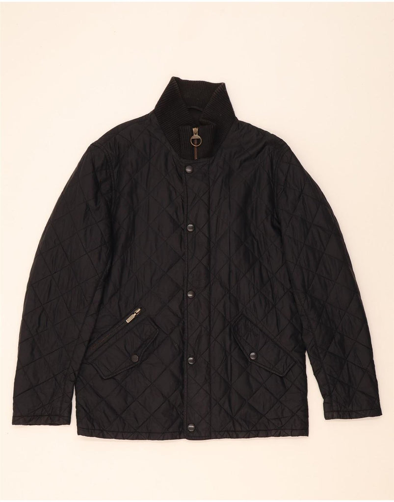 BARBOUR Mens Quilted Jacket UK 38 Medium Black Vintage Barbour and Second-Hand Barbour from Messina Hembry 