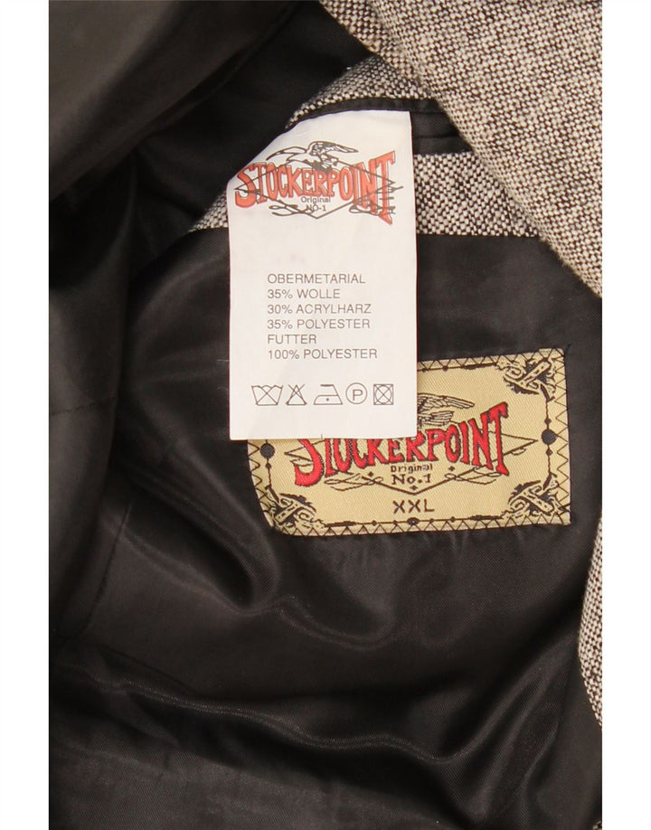 STOCKERPOINT Chaqueta tipo blazer de 2 botones para hombre UK 44 2XL Lana gris con bloques de color