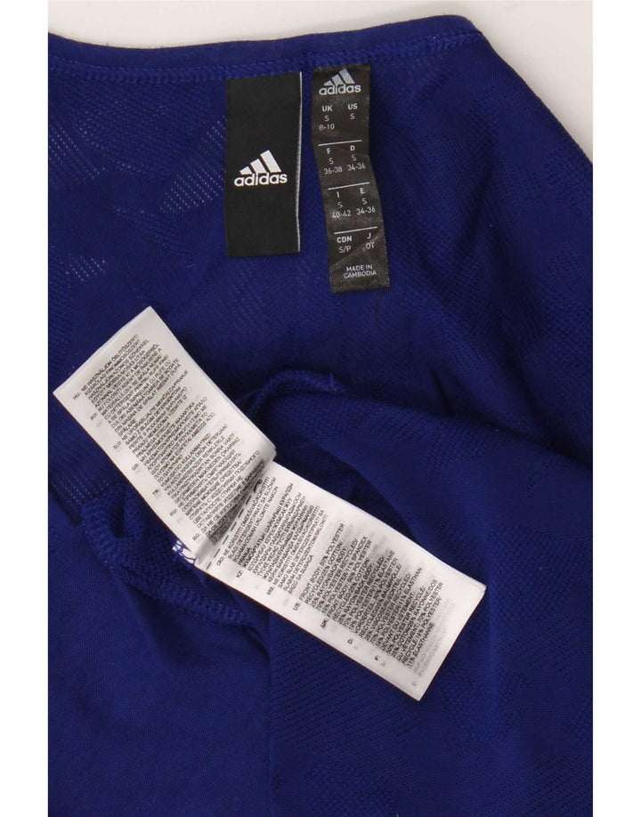 Adidas Mujer Chaleco Top UK 8/10 Pequeño Azul Poliéster