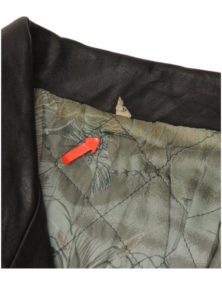 Vintage chaqueta de cuero para hombre Reino Unido 44 2XL negro