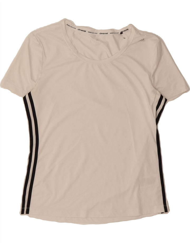 ADIDAS Womens Climacool T-Shirt Top UK 16/18 Large White Polyester Vintage Adidas and Second-Hand Adidas from Messina Hembry 