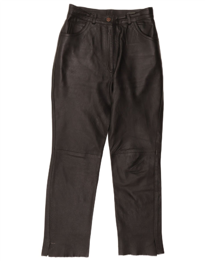 Lanvin Pantalones de cuero para mujer IT 40 Small W28 L27 Negro