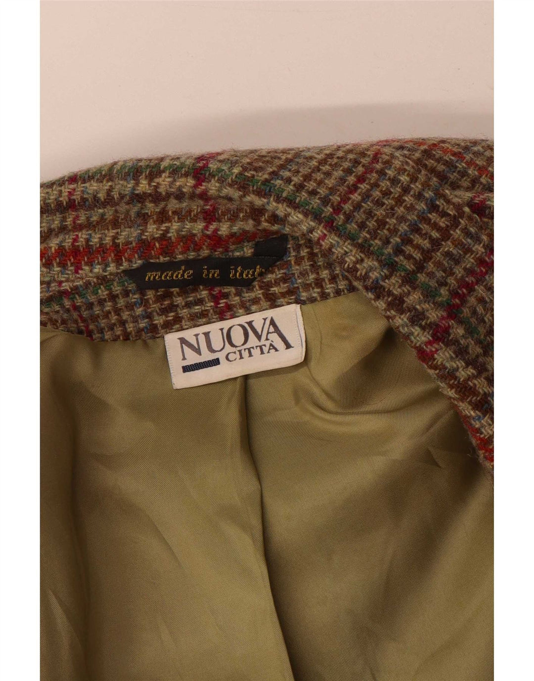 Nuova Citta Chaqueta tipo blazer de 2 botones para mujer IT 46 Pata de gallo verde grande
