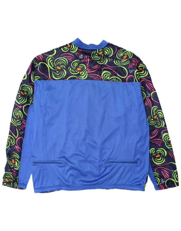 Castelli Mens Chándal Top Chaqueta Grande Azul Marino Floral Nylon