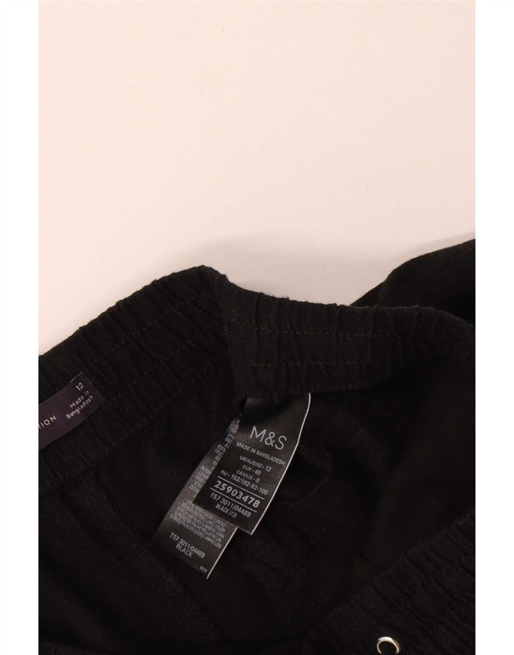 Marks & Spencer Pantalones cortos chinos para mujer UK 12 Medium W30 Black Linen