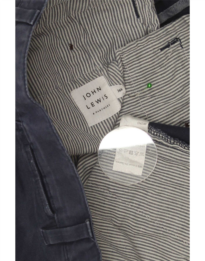 John Lewis Pantalones cortos chinos regulares para hombre W36 Algodón azul marino grande