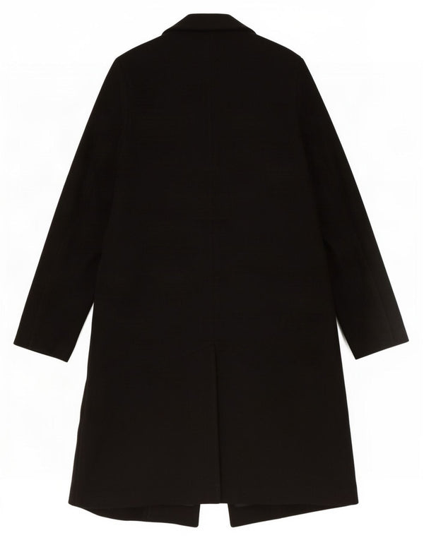 Zara Mujer Abrigo UK 10 Pequeño Poliéster Negro