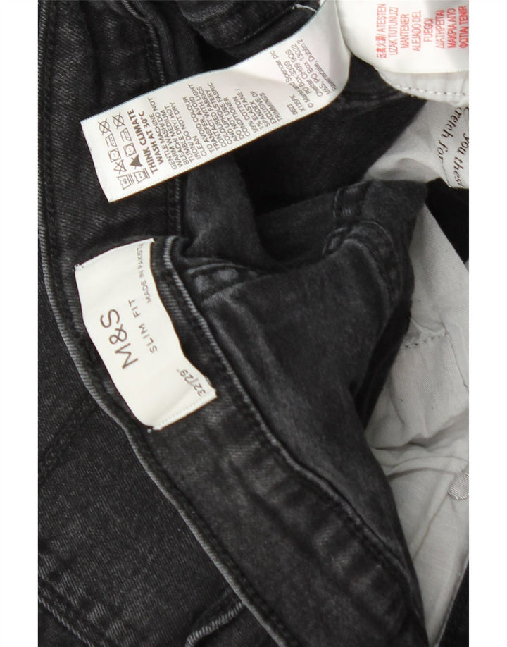 Marks & Spencer Jeans ajustados para hombre W32 L26 Algodón negro
