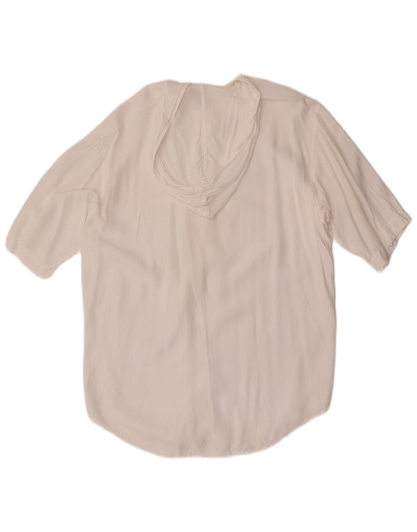 Benetton Hombre Camisa De Manga Corta Con Capucha Medium Blanco