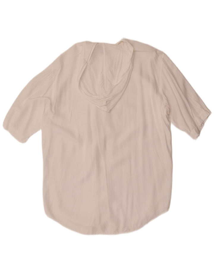 Benetton Hombre Camisa De Manga Corta Con Capucha Medium Blanco