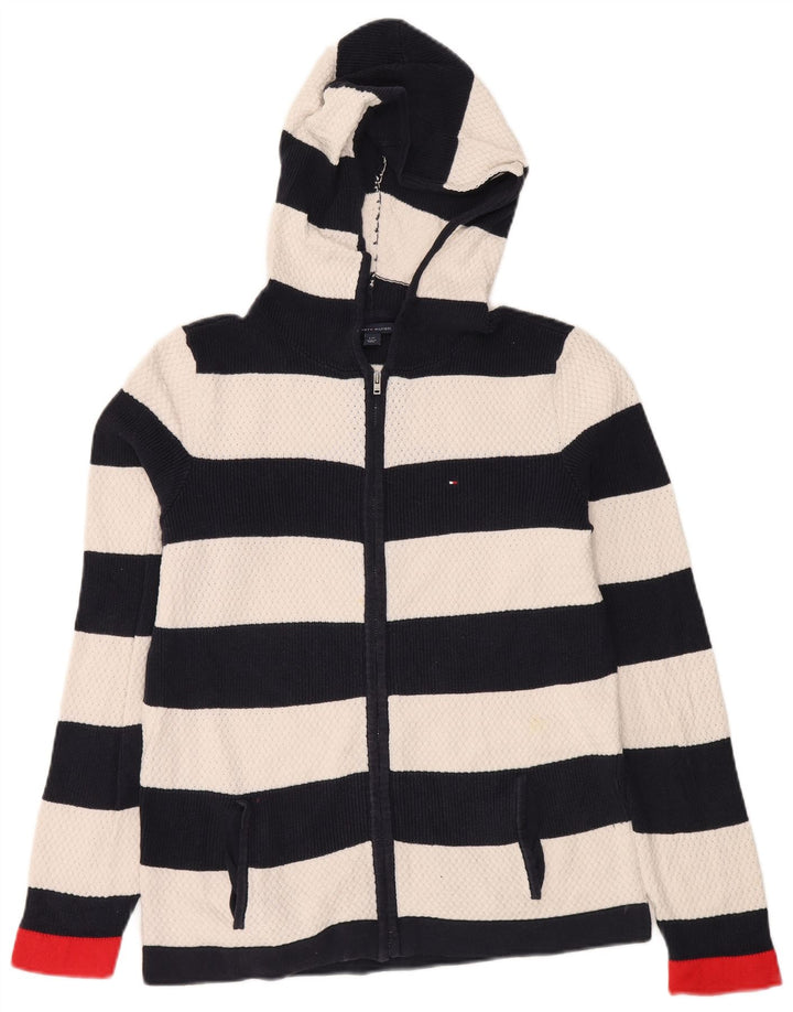 TOMMY HILFIGER Suéter Cárdigan para Mujer UK 46 Grande Azul Marino Rayas